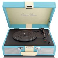 Classic Phono TT-33 Blue - Kofferplattenspieler mit integrierten Lautsprechern - Blau
