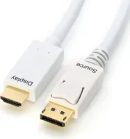 DisplayPort auf HDMI Kabel, 4K@30Hz, 5 m, weiß