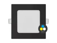 T-LED Černý vestavný LED panel hranatý 120 x 120mm 6W 24V CCT 102212