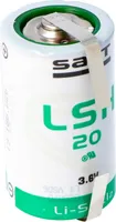 SAFT LSH 20 Bateria litowa 3.6V Primary LSH20 z wypustkami lutowniczymi typu U