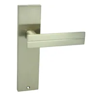 DOMINO Türgriff Blind Drückergarnitur | Langschildgarnitur | Türklinke für Zimmertür, Bürotür, Kellertür & Innentür | Nickel | Aluminium | PORTO M9 |