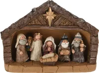Vánoční postýlka 18 cm s figurkami - 7 dílů - kompletní postýlka
