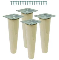 Möbelfüße 15 cm Höhe Holzfüße gerade aus Buche Holzmöbelfüße Tischbeine Möbelbeine Holz Schrank Beine Kegel 4 Stück