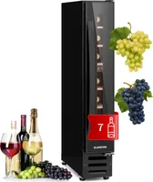 Klarstein vinotéka, vstavaná, slim, 20 l, sklenené dvere, 5-22 °C, 7 fliaš