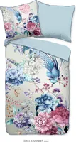 Descanso Bettwäsche mit einer biese und Blumen - 155x220 cm  - 100% Bio Baumwolle