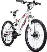 Bergsteiger Montreal 24 Zoll Kinderfahrrad, geeignet für 8, 9, 10, 11 Jahre, Shimano 18 Gang-Schaltung, Mountainbike mit Vollfederung, Jungen-Fahrrad, Mädchen-Fahrrad