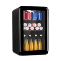 Klarstein PopLife chladnička na nápoje - minibar, retro chladnička, 0-10 °C, iba 39 dB, 70 l, šetrná k životnému prostrediu, dvojité sklo dverí, retro dizajn, čierna