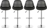 4er set Barhocker aus Kunstleder,Barstuhl Tresenhocker höhenverstellbar Schwarz