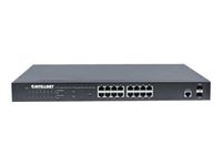 Intellinet Switch 16x Web-Managed 2 SFP-Ports PoE+ - Switch - 1 Gbps