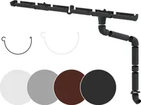 RAINWAY S Regenrinnen Komplettset (1 Dachseite) - PVC-U Kunststoff in 4 Farben, für Dachflächen < 100m² empfohlen (Set min. 2 Meter, anthrazit) Dachrinne Gartenhaus Carport