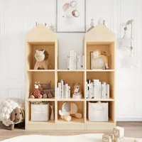 Bücherregal mit 8 Fächern für Kinder,Burgdesign Spielzeugtruhe,91x30x107cm Kinderregal,Standregal für Spielzeug und Bücher