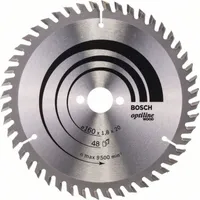 Pilový kotouč Optiline Wood O.D. 160 mm Počet zubů 48 WZ Vrtání 20 mm Šířka řezu 1,8 mm HM BOSCH