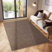 Kurzflor Teppiche Unicolor - Einfarbig Teppiche im modernen Stil Teppich Wohnzimmer   Farbe: Braun  Größe: 160 cm x 230 cm
