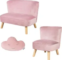 roba Bundle 'Lil Sofa' besteht aus Kindersofa, Kindersessel, Dekokissen Wolke in rosa/mauve