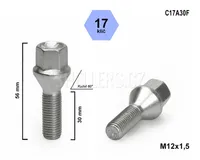 Kolový šroub M12x1,5x30 kužel, klíč 17, C17A30F, výška 56 mm