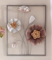 3D Wandbild "Metallblüten" aus Metall, Wanddeko, Wandschmuck