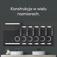 Lustro łazienkowe LED TALOS King Lustro łazienkowe z oświetleniem 120x60 cm - Lustro ścienne z podświetlanym lustrem toaletowym - Kolor światła neutralny biały
