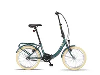PACTO NINE - Hollandrad Komfortables Klappfahrrad Stahlrahmen Bike 20 Zoll Aluminiumfelgen Shimano Nexus 3 Nabenschaltung Faltrad Klapprad Grün
