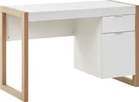 BELIANI Biurko domowe białe drewniane 110 x 50 cm 1 szuflada minimalistyczny design