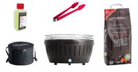 LotusGrill XL Starter-Set (G435) Anthrazitgrau 5-tlg USB-Anschluß raucharm