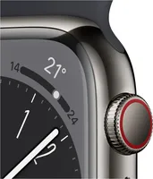 Apple Watch 8 Cell 45mm Edelst. Graphite/Midnight Sport Band