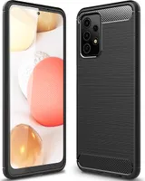 Samsung Galaxy A52 5G Hülle, LaimTop Carbon Fibre TPU Silikon Stoßfest Schutzhülle für Galaxy A52 5G Schwarz