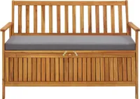 vidaXL Gartenbank mit Stauraum 120 cm Massivholz Akazie