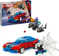 LEGO Marvel Spider-Mans Rennauto & Venom Green Goblin, Spidey-Spielzeug für Rollenspiele mit Superhelden-Figuren und baubarem Auto, Geschenk für Kinder, Jungs und Mädchen ab 7 Jahren 76279