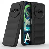 Hülle für Xiaomi Handyhülle Outdoor Case Handy Tasche Silikon Back Cover Bumper Schwarz Redmi A3