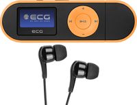 ECG PMP 20 4GB Black&Orange MP3-Player – MP3, WMA, WAV, Interner Speicher 4 GB, Diktiergerät, Kopfhörer-Eingang, USB 2.0, In-Ear-Kopfhörer Orange-schwarz