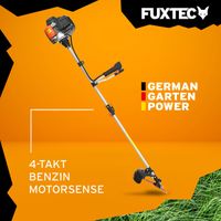 FUXTEC 4-Takt Benzin Motorsense | 1PS Freischneider | 31ccm Rasentrimmer | Fadenmäher | 7,5kg | 320 mm | mit Faden + Messer | FX-4MS131