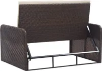 vidaXL 2-tlg. Garten-Lounge-Set mit Auflagen Poly Rattan Braun