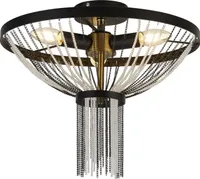 Deckenleuchte Metall E14 rund Ø 40 cm Schwarz 3-flammig Modern Deckenlampe