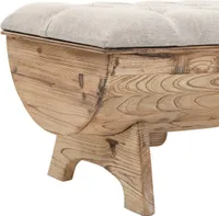 vidaXL Aufbewahrungsbank Massivholz und Stoff  103 x 51 x 44 cm