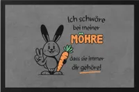 Ich schwöre bei meiner Möhre Witziger Hase Fußmatte - Liebesgeschenk