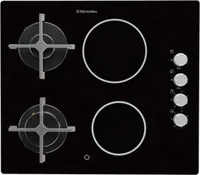 Electrolux EGE6172NOK, Schwarz, Integriert, 60 cm, Kombi, Glaskeramik, 4 Zone(n)