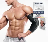 BLACKROX Ellenbogenbandage [Vergleichssieger 2024] Für Damen & Herren | Links & Rechts | Tennisarm Bandage | Perfekt für Sport, Golf, schwarz, Gr. S