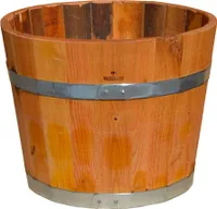 Kübel geölt, Blumenkübel aus Kastanienholz 50 cm
