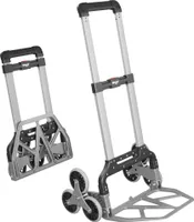 ATHLON TOOLS Treppensteiger-Sackkarre bis 100kg - klappbar - aus Aluminium - extra Langer Griff 110 cm - große breite Lade-Schaufel