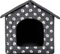 Hundekissen Hundehütte Hundebett Tierbett Katzenbett - Standard - 76 x 74 x 72 cm [Größe: R6] - Grau mit Pfoten