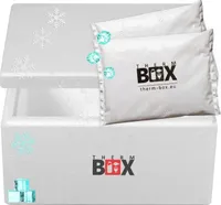 THERM-BOX Styroporbox 12W mit 2x Kühlakku für Kühlbox 12L Innen: 34x23x15cm Transportbox Thermobehälter Wiederverwendbar