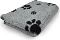 Vet Bed Hundedecke grau mit schwarzen Pfoten 150 x 100 cm