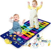 Klaviermatte für Kinder, Piano Matte, Tanzmatte Kinder, Musikmatte mit 8 Instrumenten, 10 Liedern & 20 Tasten, Lernspielzeug Geschenke für Baby Jungen Mädchen ab1 2 3 4 5 Jahre