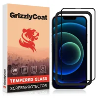 GrizzlyCoat Easy Fit  Apple iPhone 13 Mini Panzerglas Gehärtetes Glas Displayschutz - Hüllenfreundlich + Applikator - Schwarz