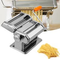 SWANEW Manuelle Nudelmaschine Edelstahl Pastamaker Nudeltrockner, Linguineaufsatz für Spaghetti, Lasagne, Tagliatelle Silber