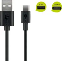 Goobay 59118 Kabel USB-C™ do ładowania i synchronizacji, 0,5 m, czarny - łączy ze sobą urządzenia z portami USB-C™ i USB-A