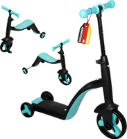 L.A. Sports 3-in-1 Kids Trike Laufrad - Dreirad - Roller mitwachsendes Kinderfahrzeug für Kinder ab 2 Jahren