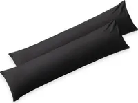 Blumtal Seitenschläferkissen Bezug 40 x 145 (2er Set Kissenbezüge) - Anthrazit - Kissenhülle mit Reißverschluss