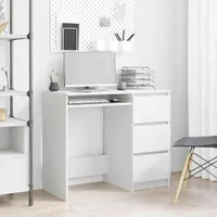 vidaXL Stôl biely 90x45x76 cm odvodený výrobok z dreva
