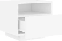vidaXL Nachttisch mit LED-Leuchten Weiß 40x39x37 cm